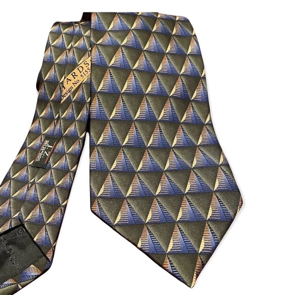 J.Z. Richards Silk Tie Handmade USA Wide 4” Classic Designer Necktie